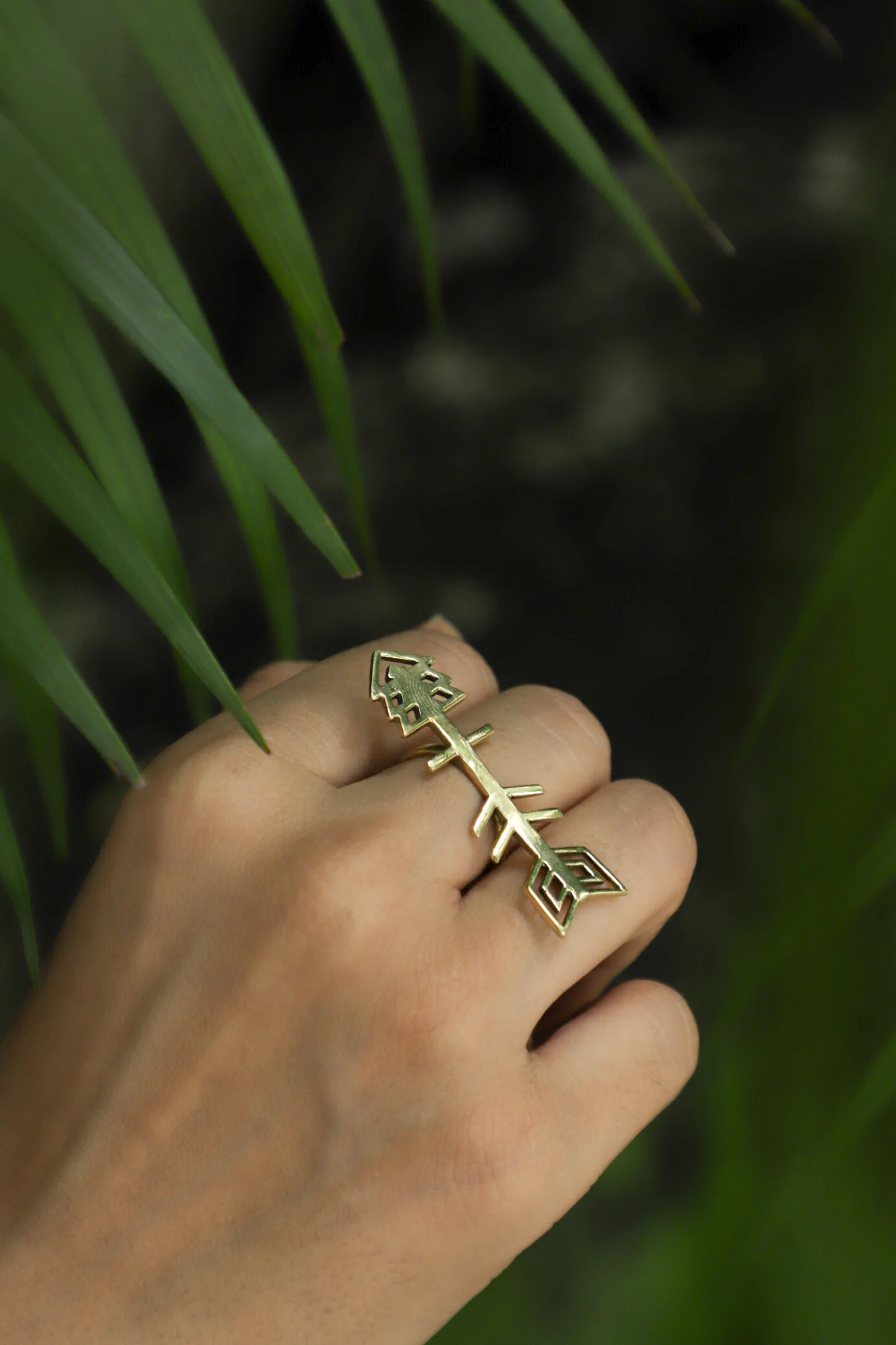 Cupids arrow brass ring. Adjustable. Size 5-8 - Image 5
