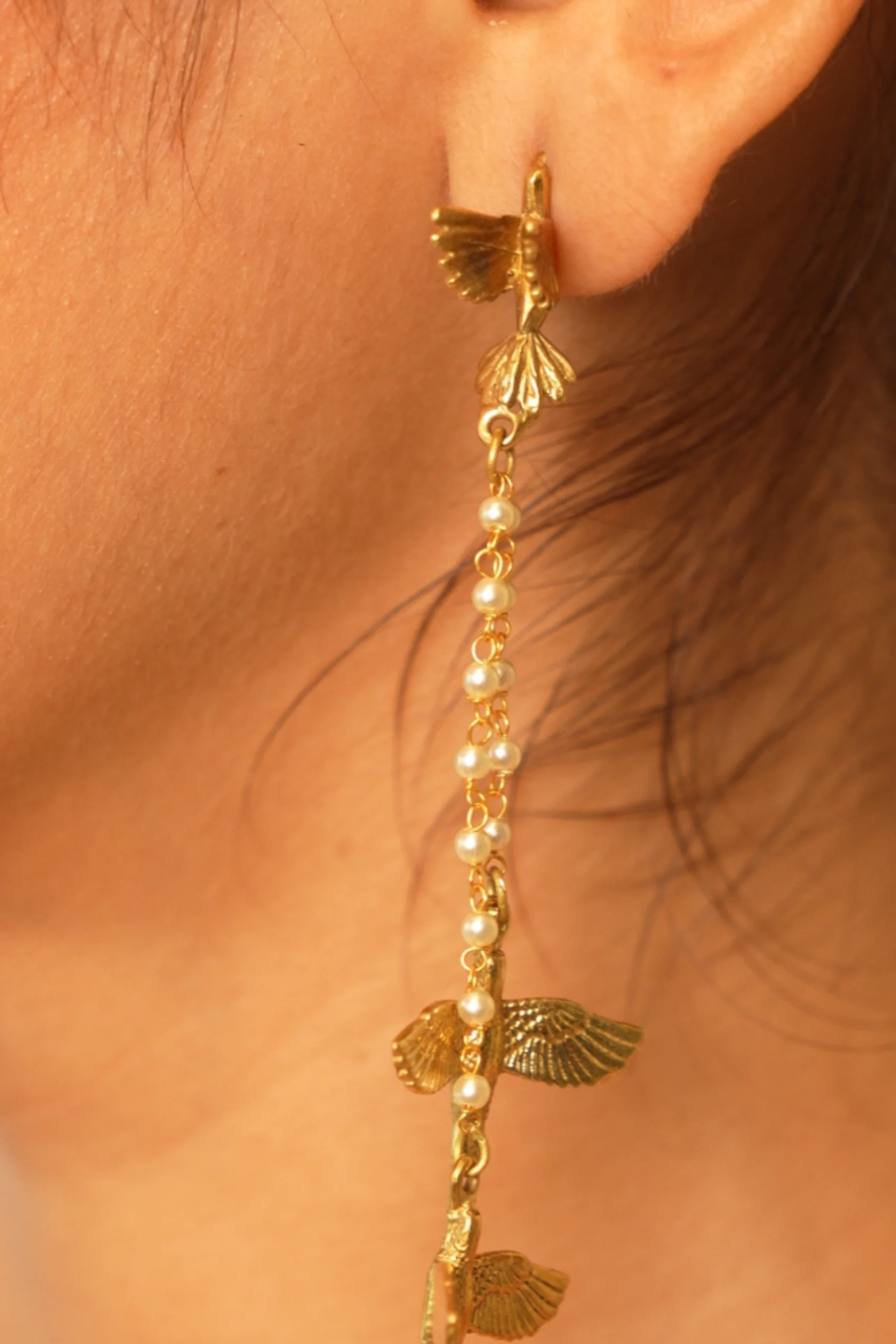 Aazaad parindey pearl danglers - Image 2