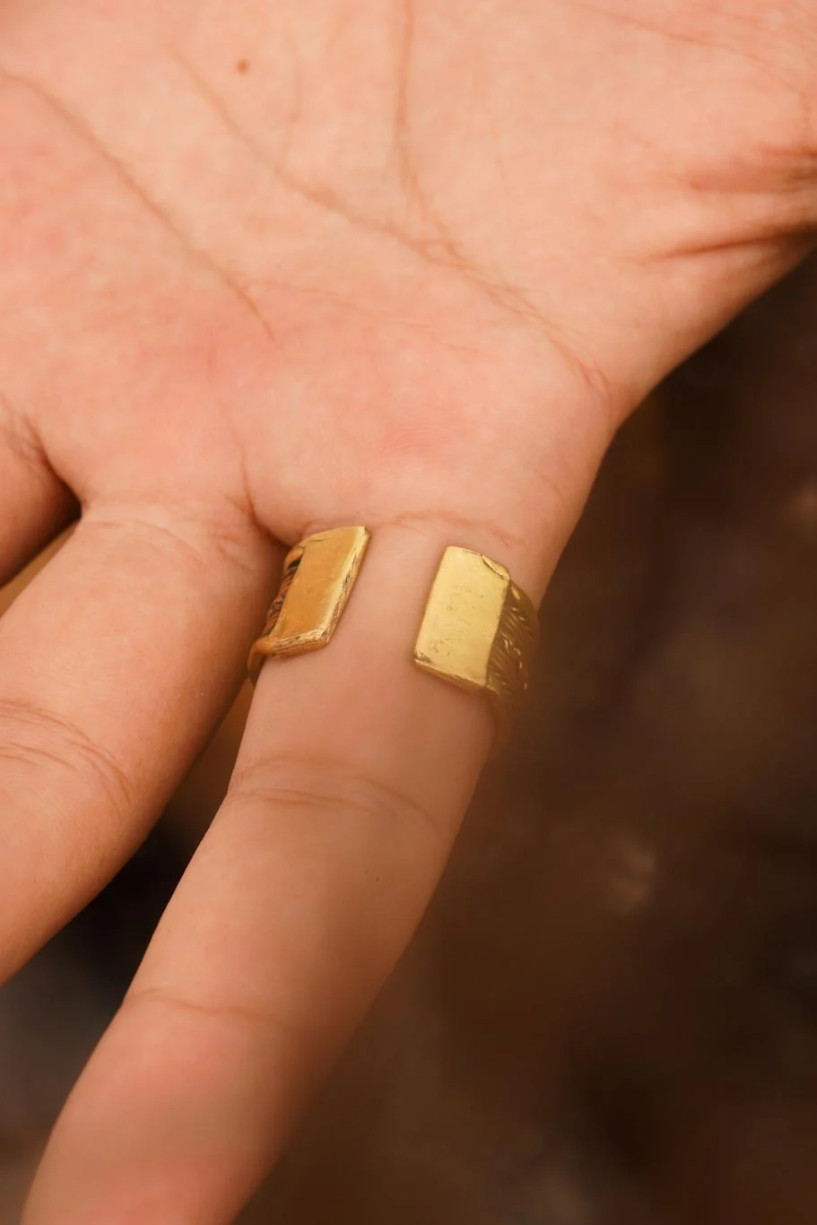 Brass braided adjustable ring- men’s jewellery - Image 2