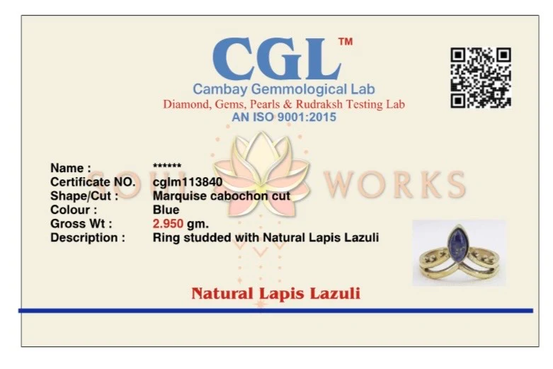 Lapis Vanki Brass Ring. Adjustable Size 5-7 - Image 4