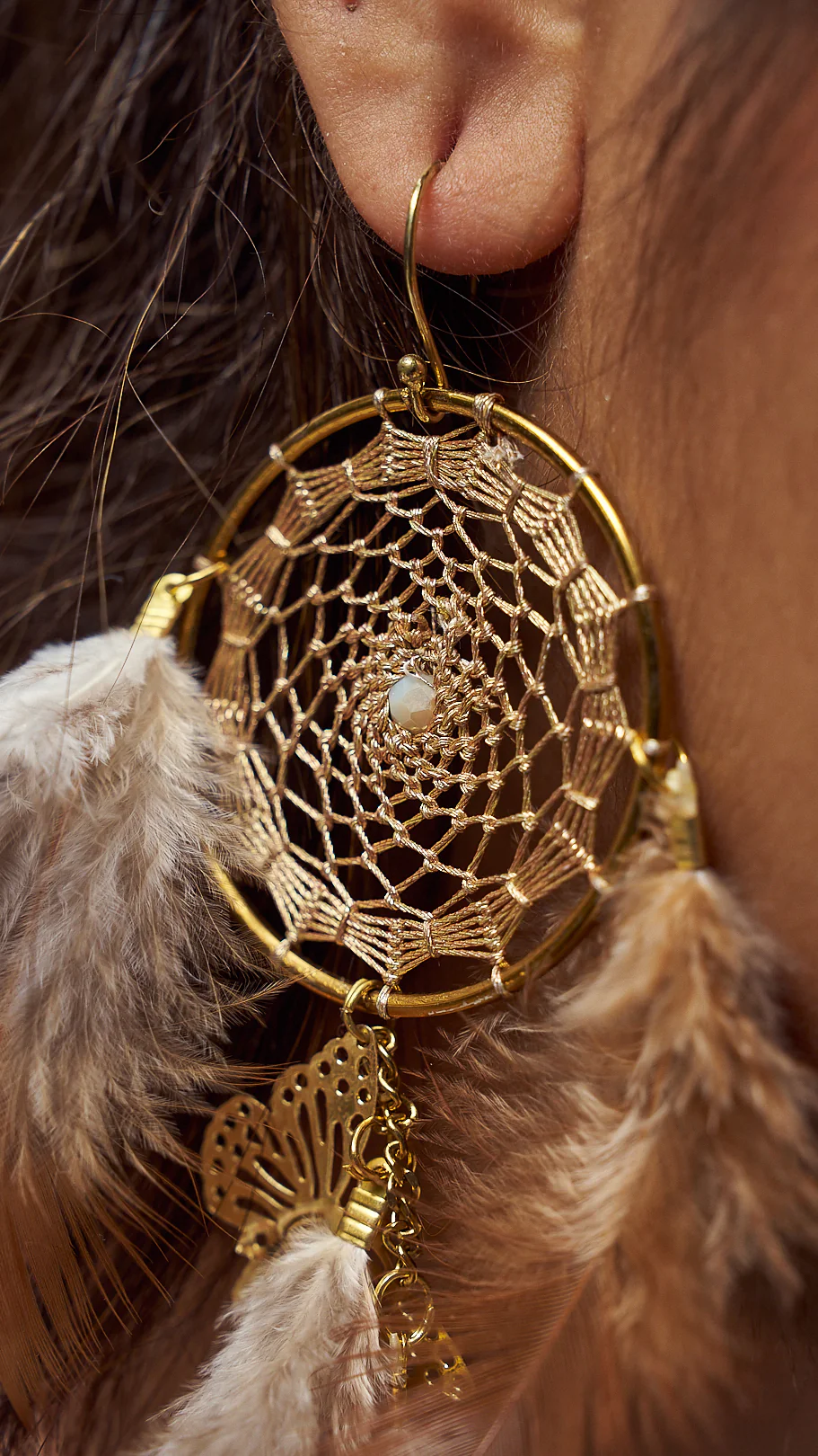 Dreamcatcher earrings- nude - Image 2