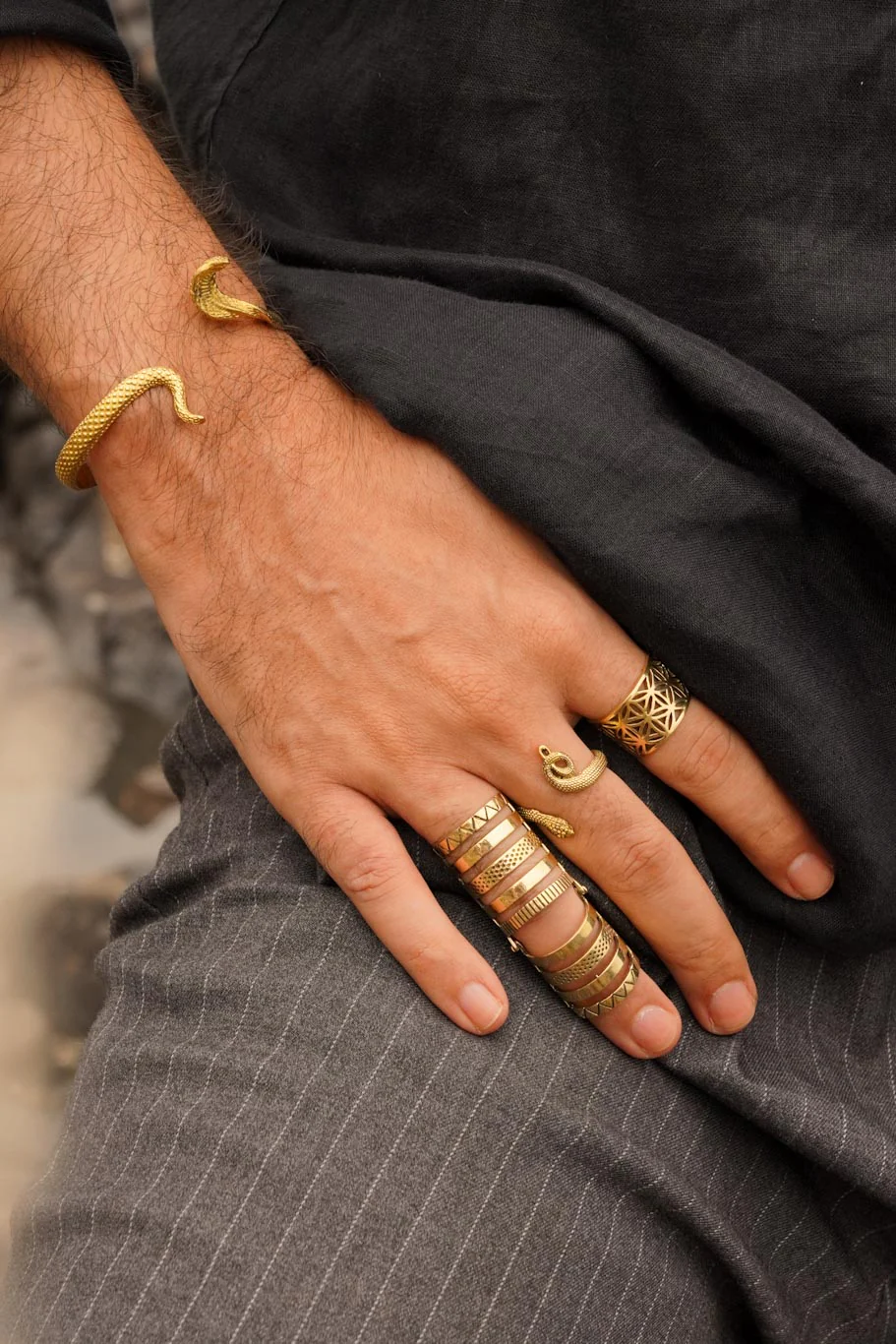 Gypsy brass adjustable ring- men’s jewellery - Image 4