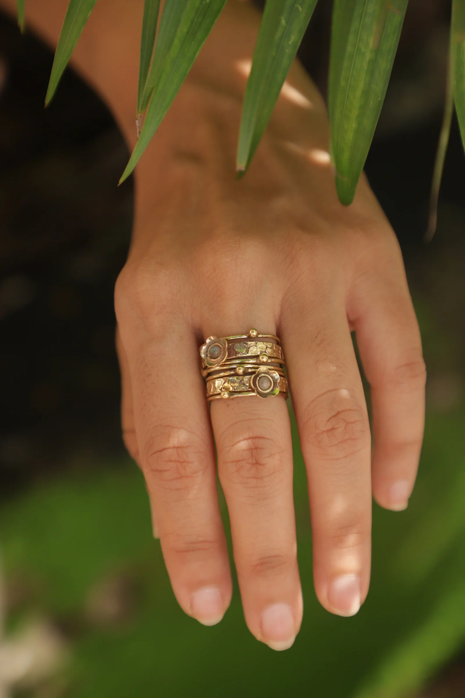 Labradorite stackable brass ring - Image 7