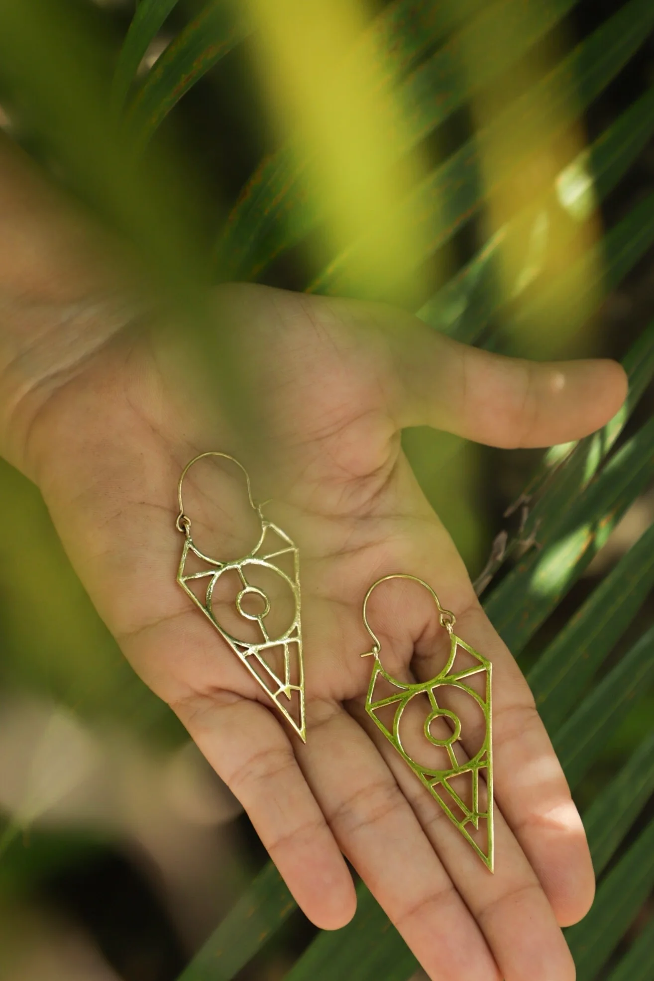 Riso brass earrings - Image 3