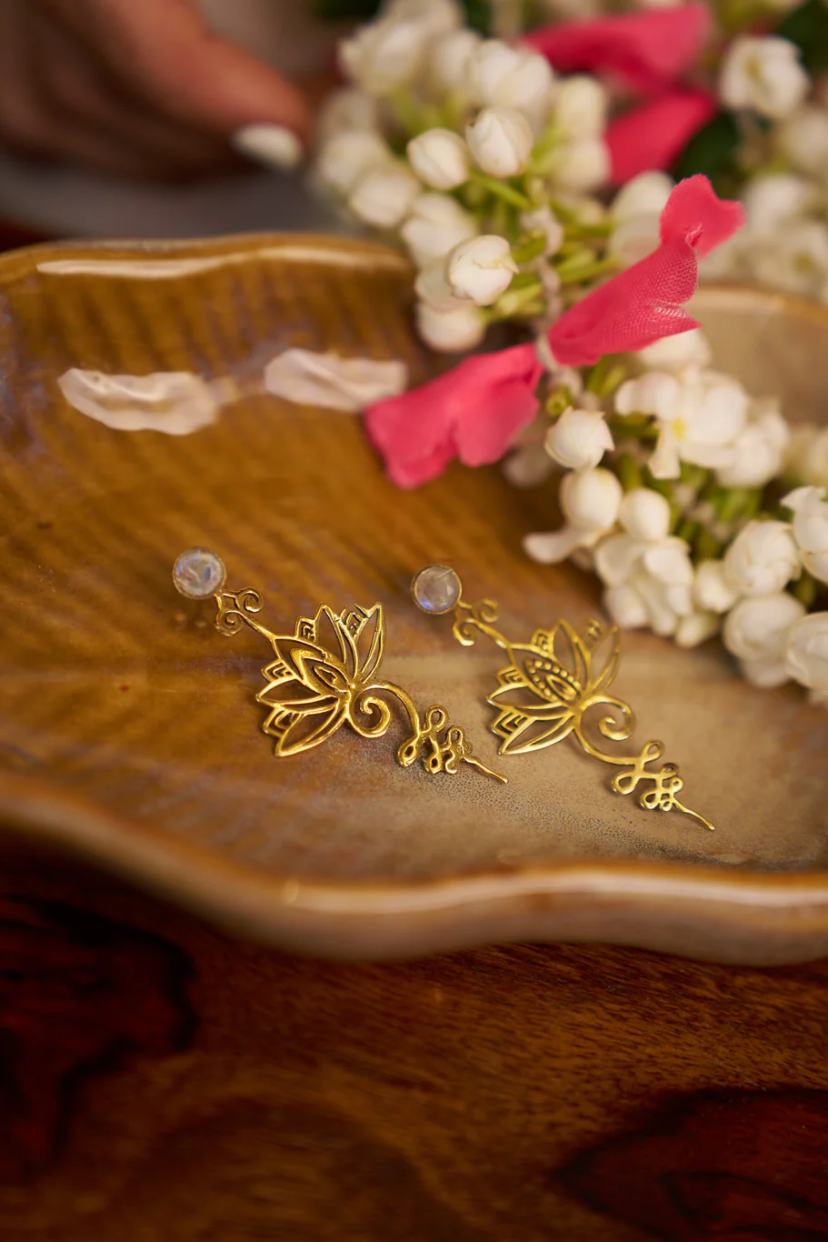 Lumina Stud Brass Earrings - Image 5