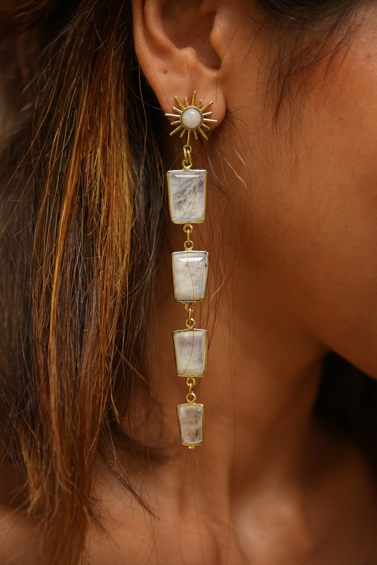 Moonstar dangler stud earrings