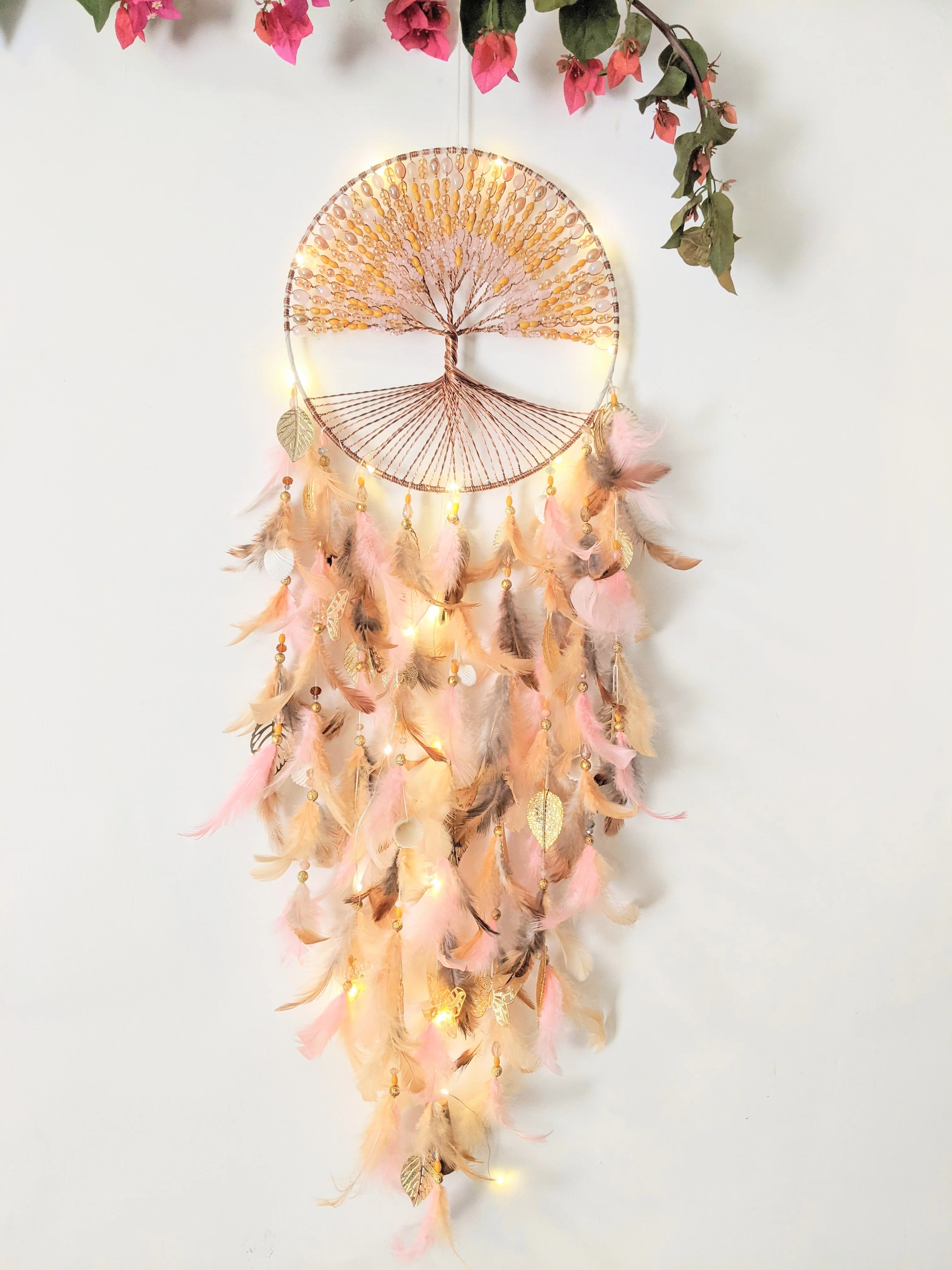 Pink Blossom Tree Of Life Dreamcatcher - Image 2