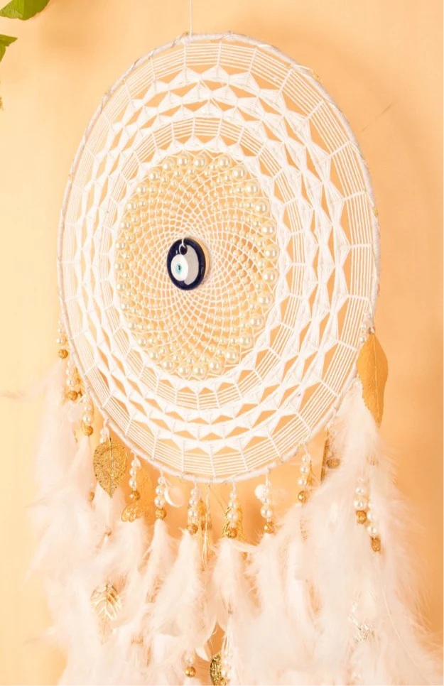 Radiating White Evil Eye Dreamcatcher - Image 5