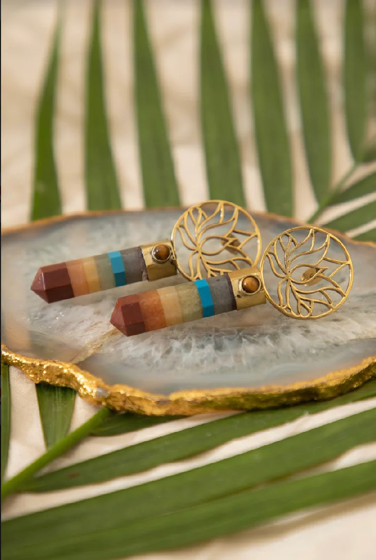 Rainbow Crystal brass drops - Image 2
